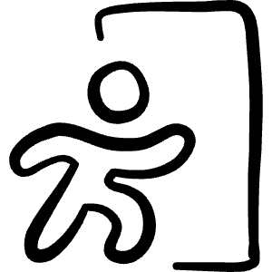 Safety Exit Door Icon from Freehand Line - Free Set