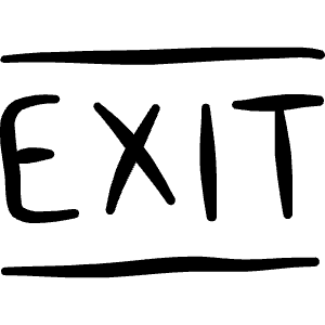 Safety Exit Sign Icon from Freehand Line - Free Set