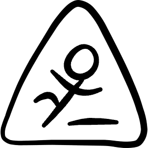 Safety Sign Danger Slippery Icon from Freehand Line - Free Set