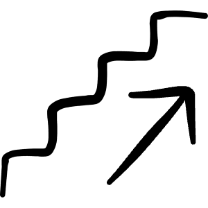 Stairs Ascend Icon from Freehand Line - Free Set