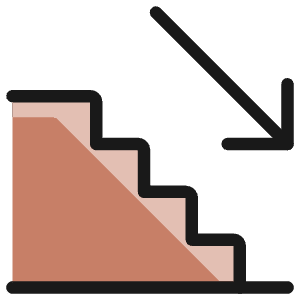 Stairs Descend Icon from Ultimate Colors - Free Set