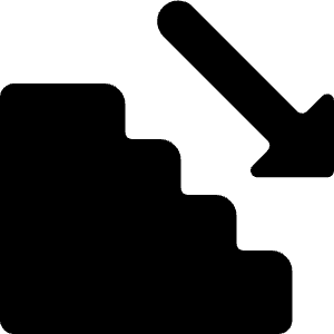 Stairs Descend Icon from Ultimate Bold - Free Set