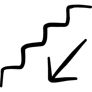 Stairs Descend Icon from Freehand Line - Free Set