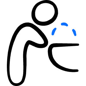Warm hand-drawn icon of a curved fountain fixture, circular top, and blue droplets. Used for hydration and water stations.