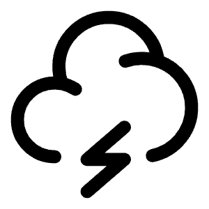 Cloud Bolt Minimalistic Icon from Solar Linear Set