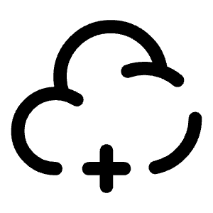 Cloud Plus Icon from Solar Broken Set