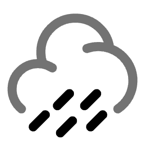 Cloud Rain Icon from Solar Line Duotone Set