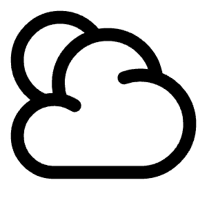 Cloud Sun Icon from Solar Linear Set