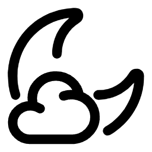 Cloudy Moon Icon from Solar Linear Set