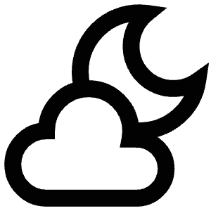 Cloudy Night Icon from Atlas Line Set