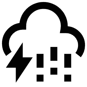 Lightening Cloud Rain Icon from Atlas Line Set