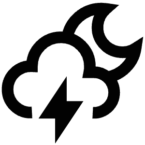 Lightening Storm Cloud Icon from Atlas Line Set