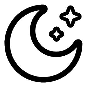 Moon Stars Icon from Solar Linear Set