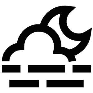 Night Cloudy Icon from Atlas Line Set