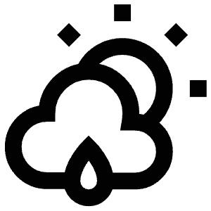 Partly Cloudy Rain Icon from Atlas Line Set