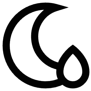 Rain Drop Moon Icon from Atlas Line Set