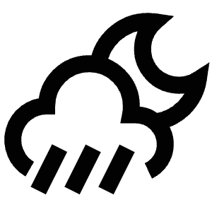 Strong Rain Night Icon from Atlas Line Set