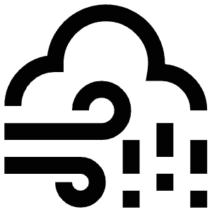 Strong Wind Rain Cloud Icon from Atlas Line Set