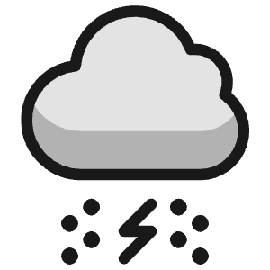 Weather Cloud Snow Thunder Icon from Ultimate Colors - Free Set
