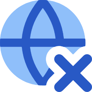 Globe Website Cross Icon from Core Flat Set