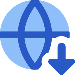 Globe Website Download Icon from Core Flat Set