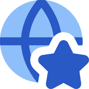 Globe Website Star Icon from Core Flat Set