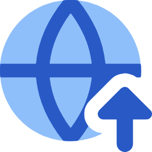 Globe Website Upload Icon from Core Flat Set