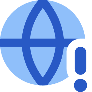 Globe Website Warning Icon from Core Flat Set