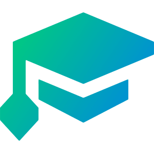 Graduation Cap Icon from Sharp Gradient- Free Set