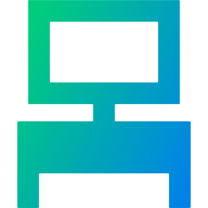 Workspace Desk Icon from Sharp Gradient- Free Set