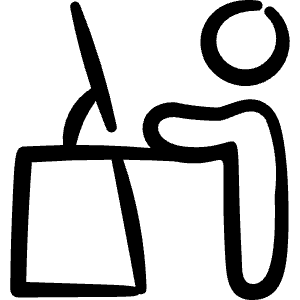 Desk Computer Base Work Standing User 1 Icon from Freehand Line - Free Set