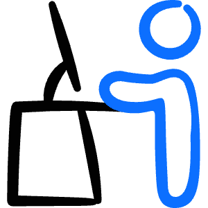 Desk Computer Base Work Standing User 1 Icon from Freehand Duotone - Free Set