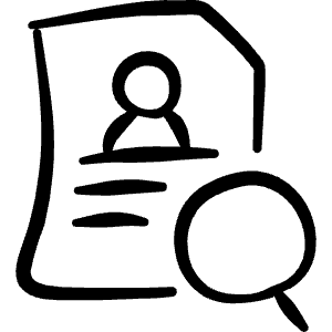 Job Profile Search Icon from Freehand Line - Free Set