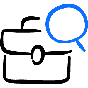 Job Search Magnifier Briefcase Icon from Freehand Duotone - Free Set