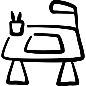 Office Desk Lamp Icon from Freehand Line - Free Set