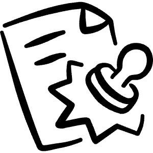 Office Stamp Document Icon from Freehand Line - Free Set