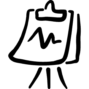 Presentation Board Graph Icon from Freehand Line - Free Set