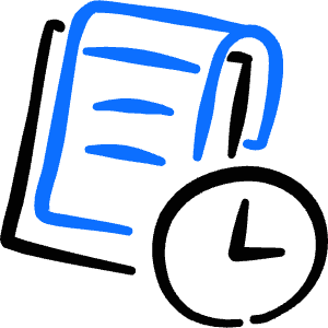 Task List Clipboard Clock Icon from Freehand Duotone - Free Set