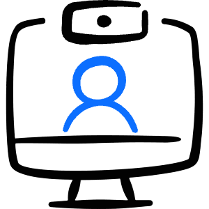 Video Meeting Monitor Webcam Icon from Freehand Duotone - Free Set