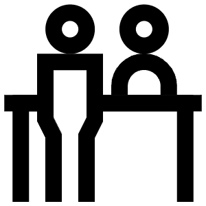Front Desk Table Meeting Icon from Atlas Line Set