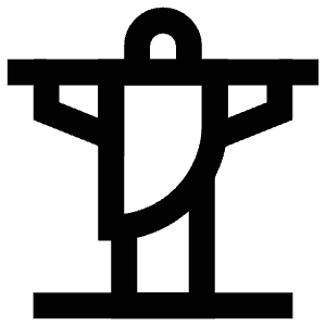 Jesus Brazil Icon from Atlas Line Set