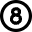 Number Eight Circle Icon from Micro Line Set