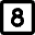 Number Eight Square Icon from Micro Line Set