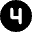 Number Four Circle Icon from Micro Solid Set