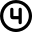 Number Four Circle Icon from Micro Line Set
