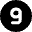Number Nine Circle Icon from Micro Solid Set