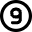 Number Nine Circle Icon from Micro Line Set