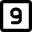 Number Nine Square Icon from Micro Line Set
