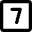 Number Seven Square Icon from Micro Line Set