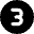 Number Three Circle Icon from Micro Solid Set